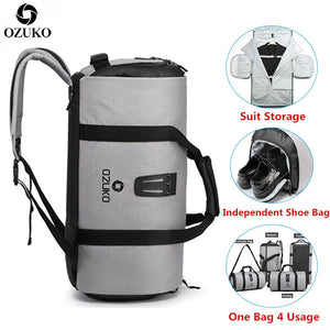 OZUKO Suit storage bag Multifunction Men Suit Travel Bag Large Capacity Waterproof Duffle Bag for Trip Hand Luggage Bags