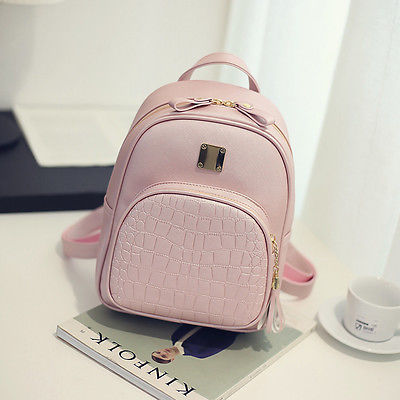 Women Backpack  School bag For Girls PU Leather Travel Shoulder School Simple Rucksack Student Bag