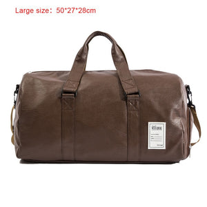 Men Travel Bag Large Duffle Independent Shoes Storage Big Fitness PU Leather Women Handbag Bags Luggage Shoulder Bag