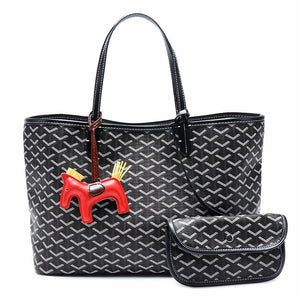 Yeqofcd Female Composite Bag PU Shopping Bags Large Capacity Leisure Shoulder Handbag And Purse Fashion Lattice Totes For Woman