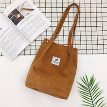 Load image into Gallery viewer, Litthing Women Solid  Corduroy Shoulder Bags Shopping Bag Tote Package Crossbody Bags Purses Casual Handbag For Women Bookbag