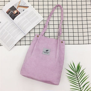 Litthing Women Solid  Corduroy Shoulder Bags Shopping Bag Tote Package Crossbody Bags Purses Casual Handbag For Women Bookbag