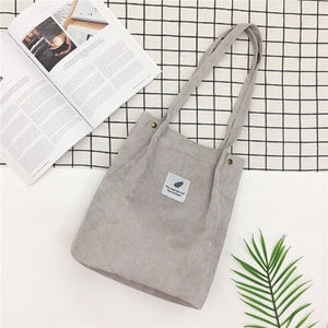 Litthing Women Solid  Corduroy Shoulder Bags Shopping Bag Tote Package Crossbody Bags Purses Casual Handbag For Women Bookbag