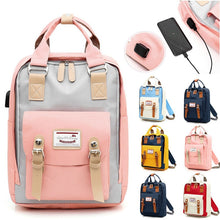 Load image into Gallery viewer, 2019 New Multifunction Women Backpack School Bag for Girl High Quality Canvas Laptop Backpack Schoolbag for Girl Mochila Plecak