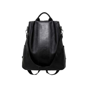 2019 New Women Female PU Leather Anti-theft Backpack Classic Solid Color Zipper Backpack Large Capacity Fashion Shoulder Bags