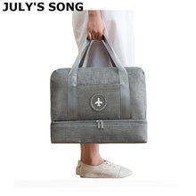 Load image into Gallery viewer, JULY&#39;S SONG Travel Bag Waterproof Large Capacity Multifunctional Dry Wet Separation Storage Handbag Bag Travel Duffle Bag