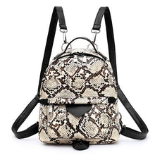 Load image into Gallery viewer, Women Large Capacity Snake Print Mommy Travel Shoulder Backpacks Multi-function Large PU Leather Maternity Nappy Top-handle Bags