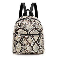 Load image into Gallery viewer, Women Large Capacity Snake Print Mommy Travel Shoulder Backpacks Multi-function Large PU Leather Maternity Nappy Top-handle Bags