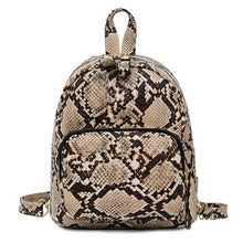 Load image into Gallery viewer, Women Large Capacity Snake Print Mommy Travel Shoulder Backpacks Multi-function Large PU Leather Maternity Nappy Top-handle Bags