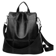 Load image into Gallery viewer, Women Backpack Purse Waterproof Pu Leather Anti-Theft Rucksack Fashion School Shoulder Bag(Black)