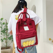 Load image into Gallery viewer, Canvas Backpack Women 2019 New Hot Fashion Female Casual Cartoon Transparent Backpacks Students School Shoulder Bags with Ducks