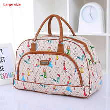 Load image into Gallery viewer, Women Travel Bags 2018 Fashion Pu Leather Large Capacity Waterproof Print Luggage Duffle Bag Casual Travel Bags PT1083