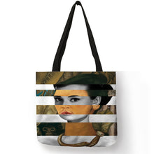 Load image into Gallery viewer, Unique Customize Tote Bag Eco Linen Bags with Audrey Hepburn Print Reusable Shopping Bags Fashion Handbag Totes For Women