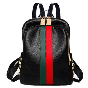 Fashion Rivet Women Travel Backpack High Quality Waterproof PU Leather Shopping Backpack Pretty Style Girl's School Backpack